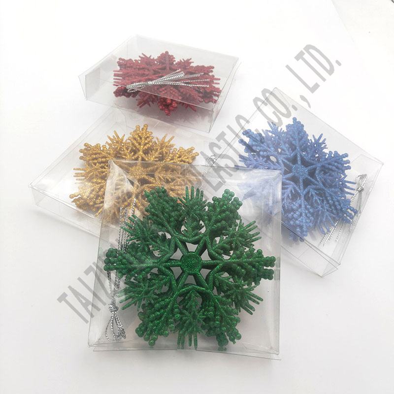 10.5CM注粉雪花片挂件5个装