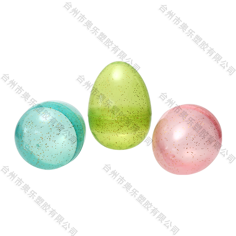 4.4" Translucen Sunny Pink Glitter Fillable Eggs  