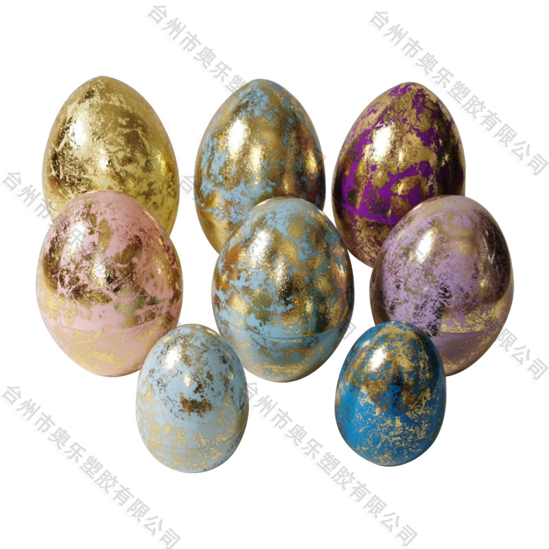 10"/8"Gold a silver Eggs 