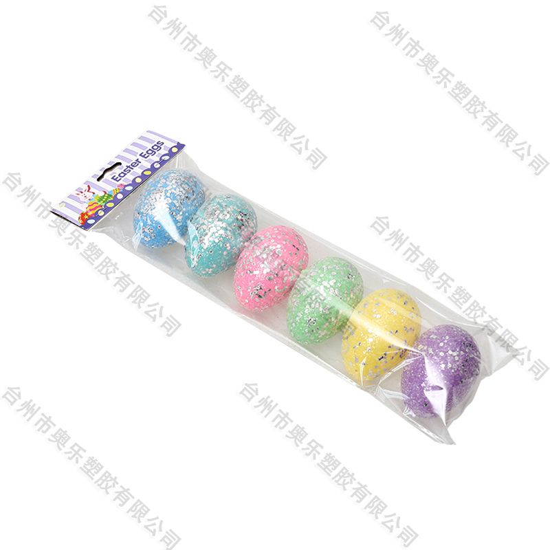 3.5" 6ct Light colors Glitter Fillable Eggs 