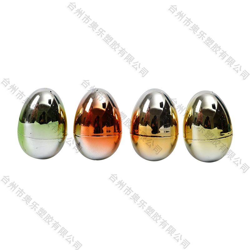 3.5" 4ct Metallic Fillable  Bicolor Eggs