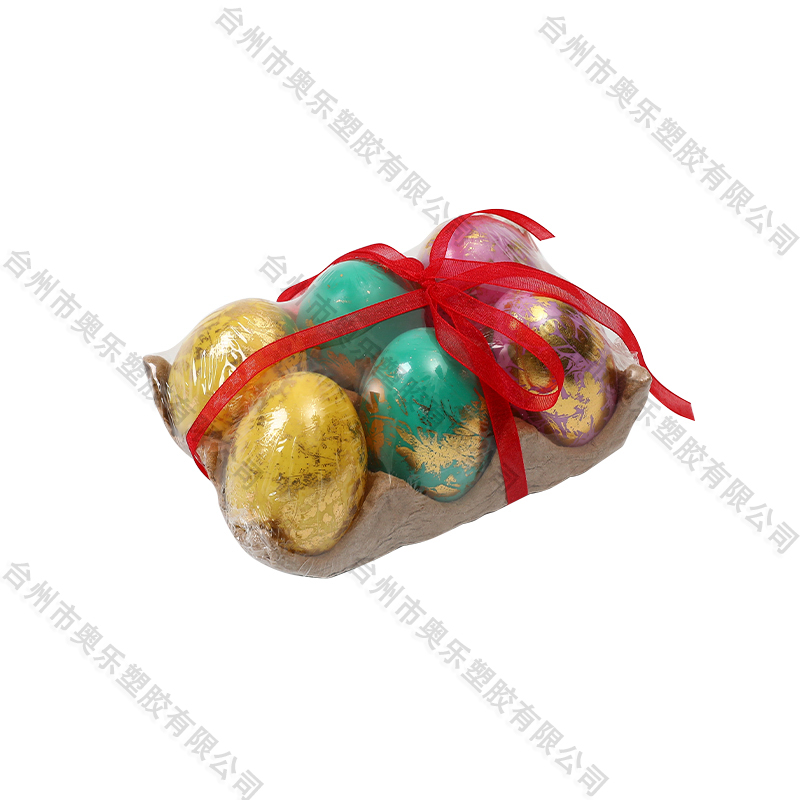 2.5" 6ct Gold Film Eggs 6